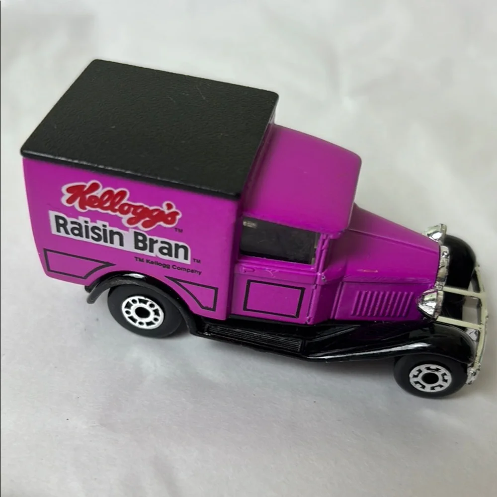 Vintage Kellogg’s Raisin Bran Toy Truck - Pink and Black